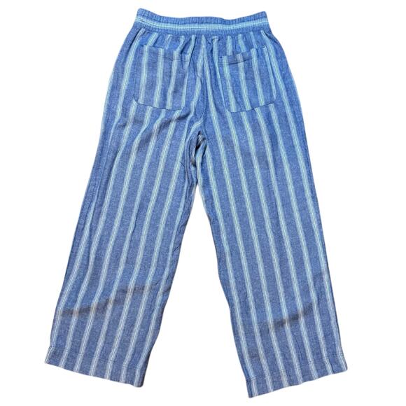 NWT Old Navy Womens High-Waisted Linen-Blend Wide-Leg Pants Striped BOHO Size M - Picture 3 of 8